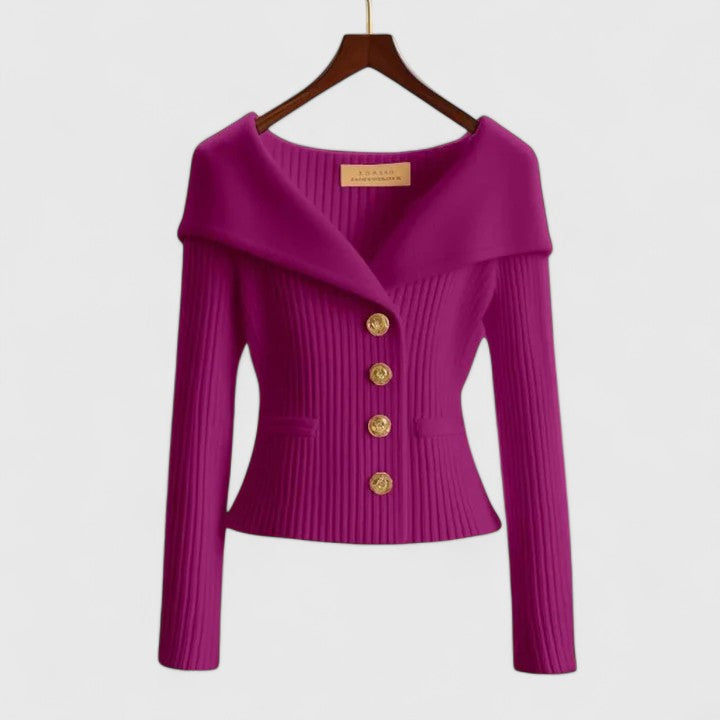 Daphne | Women's Flattering Wide-Collar Cardigan