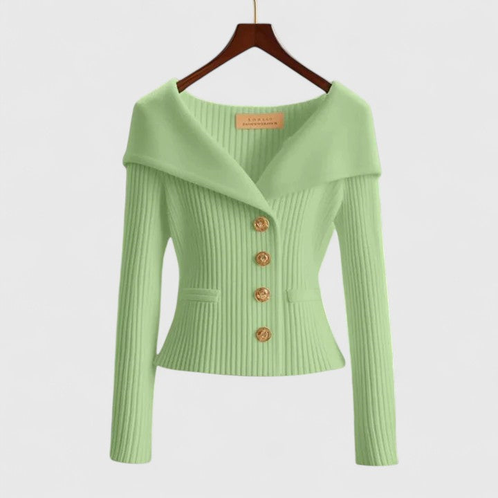 Daphne | Women's Flattering Wide-Collar Cardigan