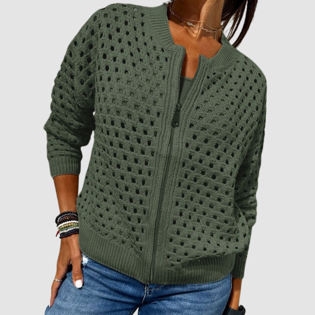 Desiree | Women's Zip-Up Knitted Cardigan