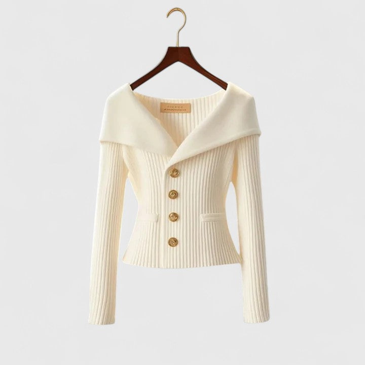 Daphne | Women's Flattering Wide-Collar Cardigan