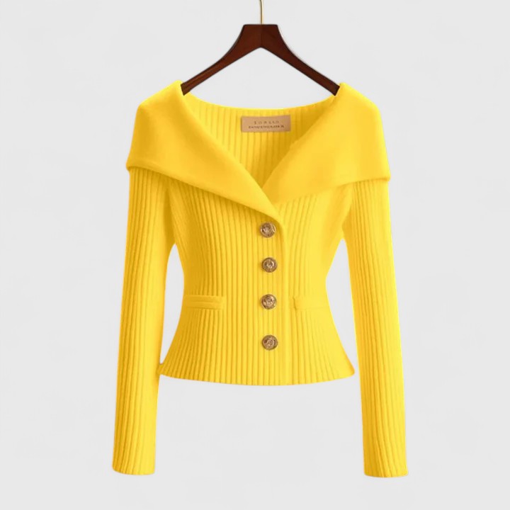 Daphne | Women's Flattering Wide-Collar Cardigan