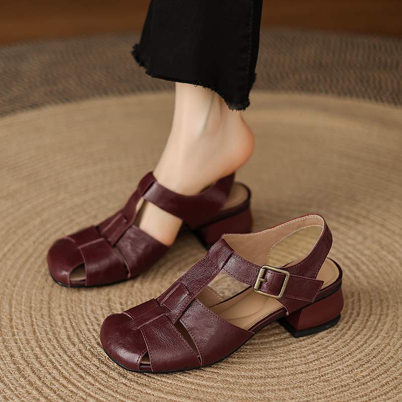 Women's Roman Leather Heels