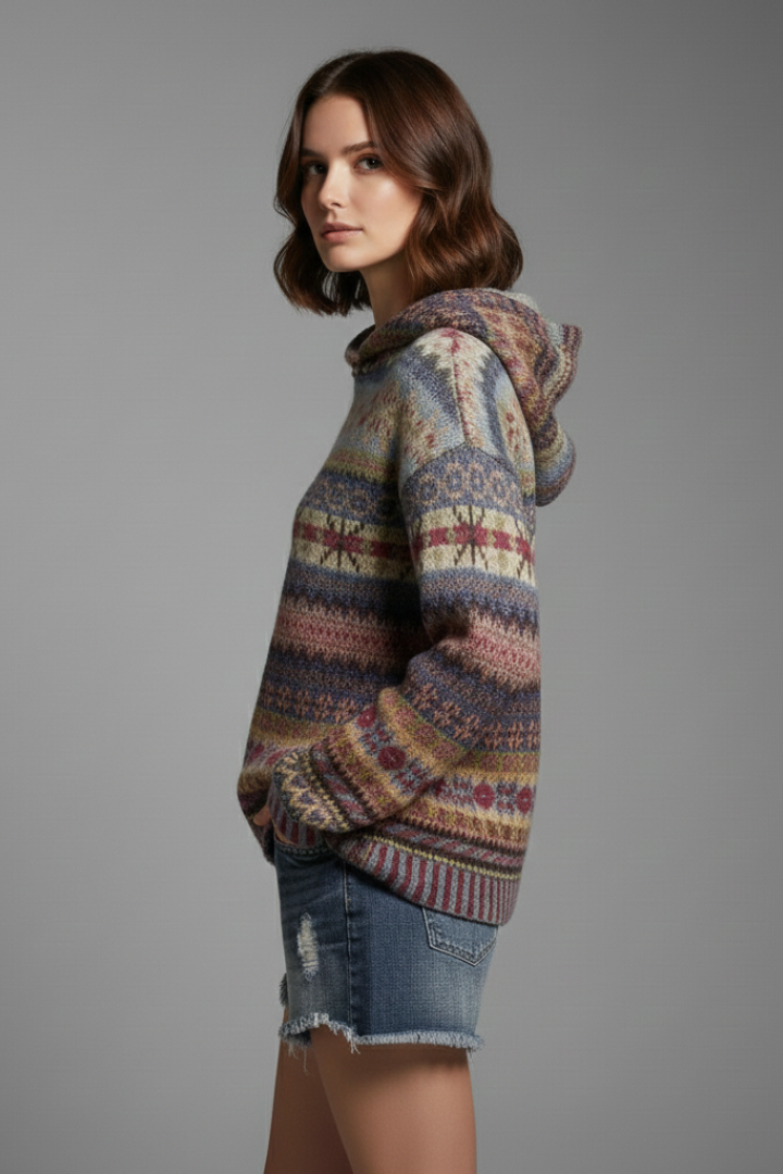 Women's Hoodie with Hood and Ribbed Cuffs