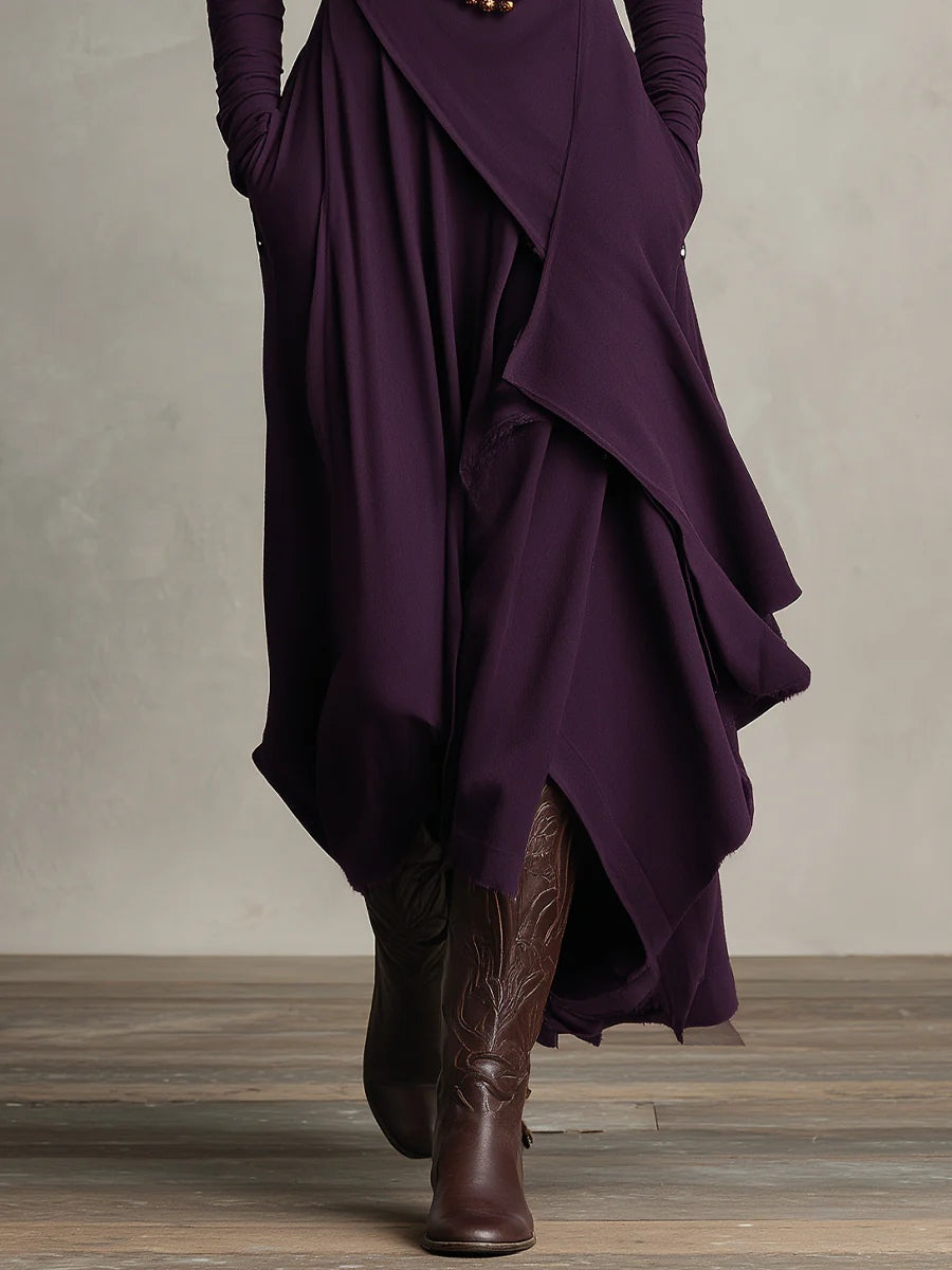 Arielle | Women's Vintage Asymmetrical Turtleneck Dress