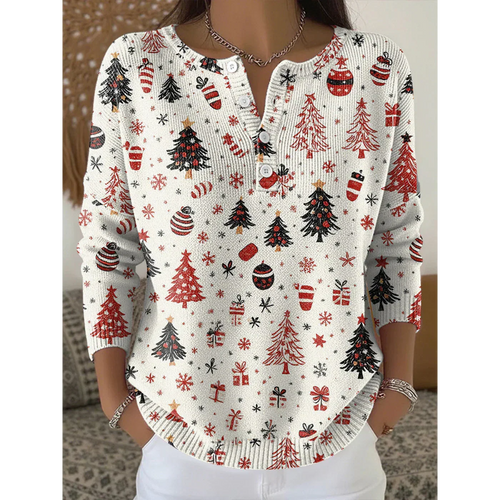 Noelle | Christmas Henley Sweater