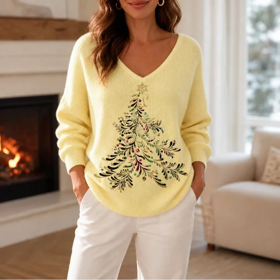 Tamsin | Christmas Tree Graphic Knit Sweater