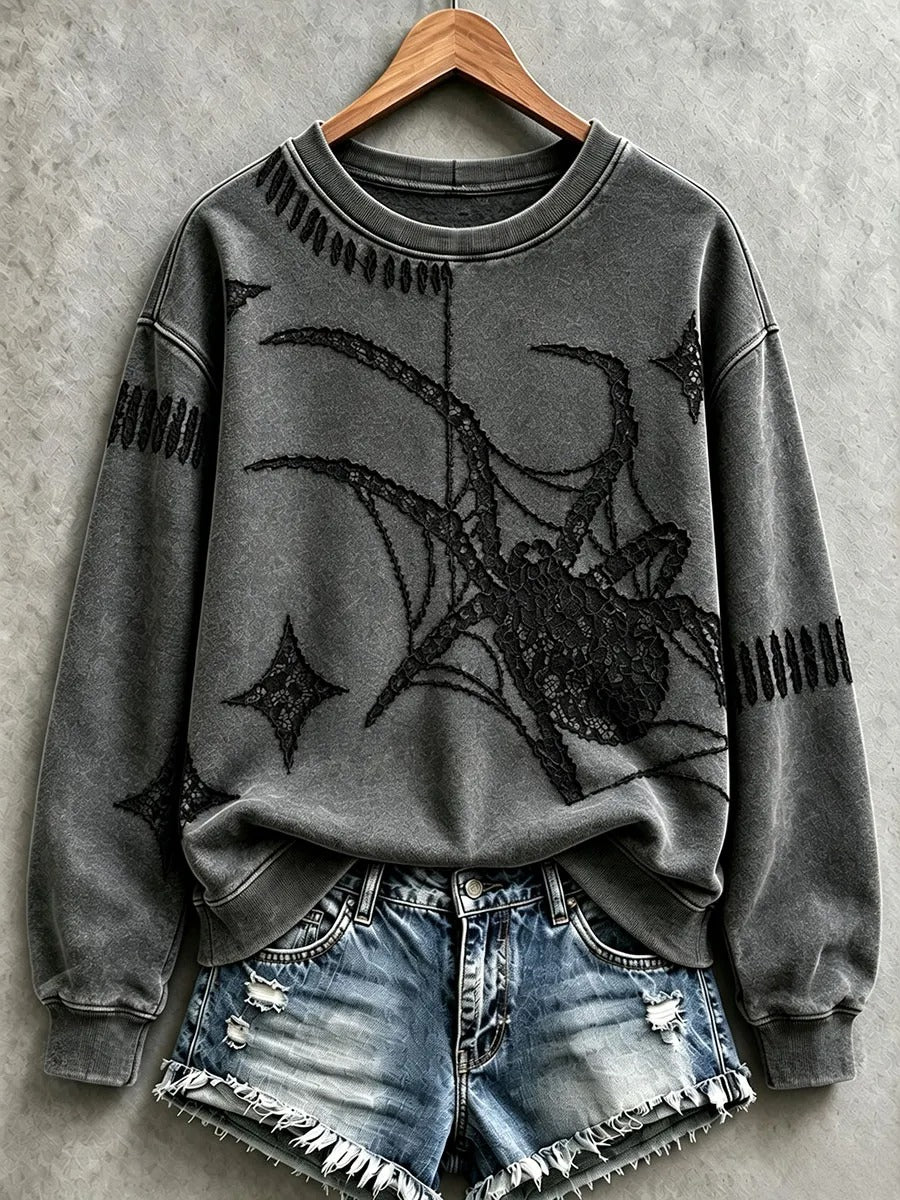Women's Halloween Spider Web Sweatshirt