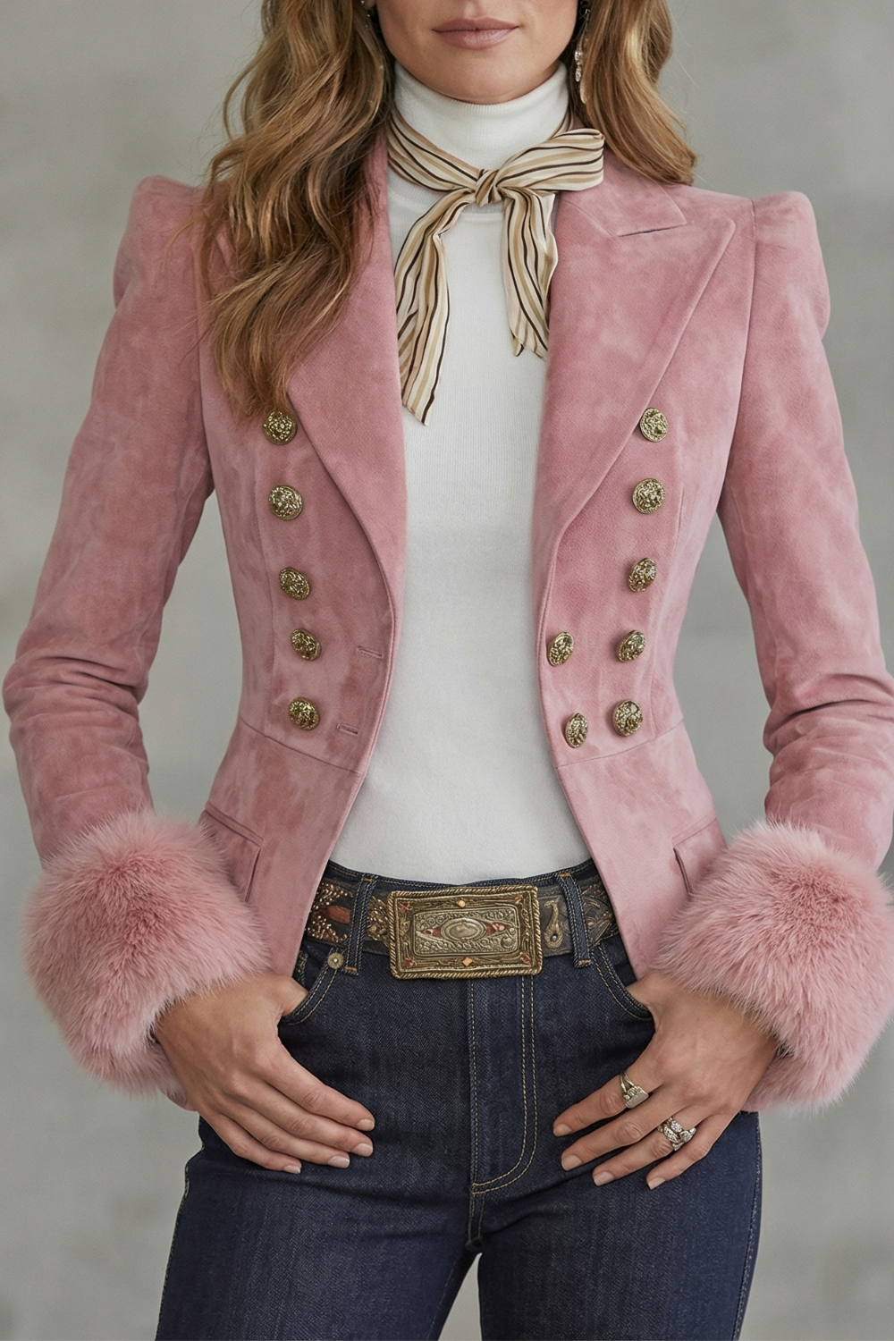 Women's Tailored Slim Fit Elegance Suede Blazer