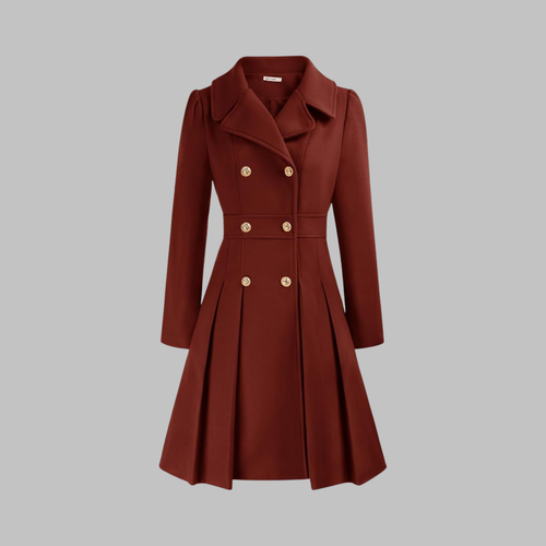 Dami | Women's Classy Double Button Long Sleeve Coat