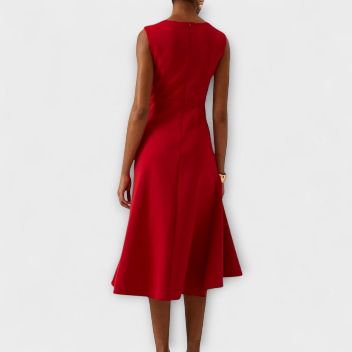 Women’s Draped Asymmetric Midi Dress