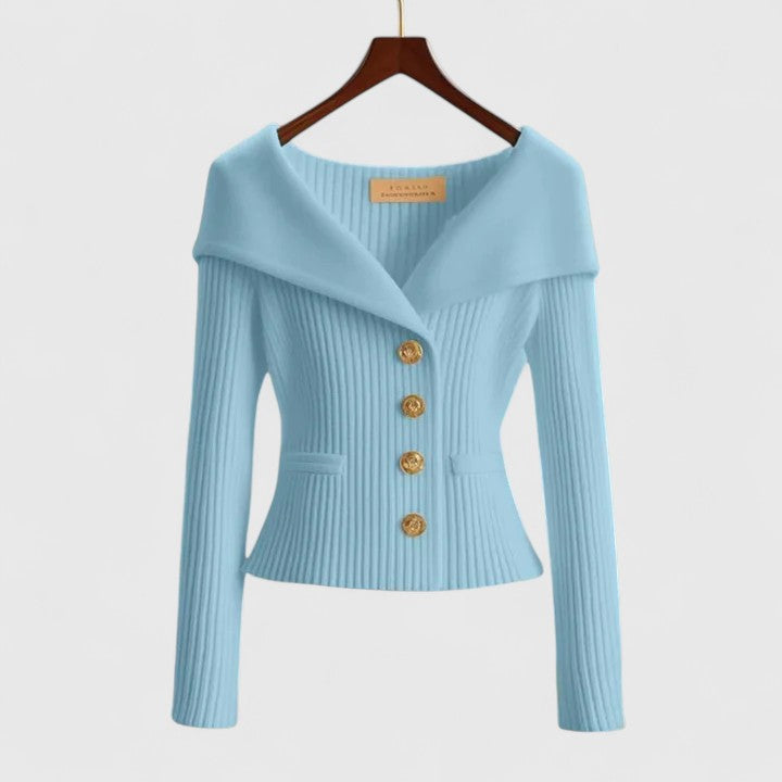 Daphne | Women's Flattering Wide-Collar Cardigan