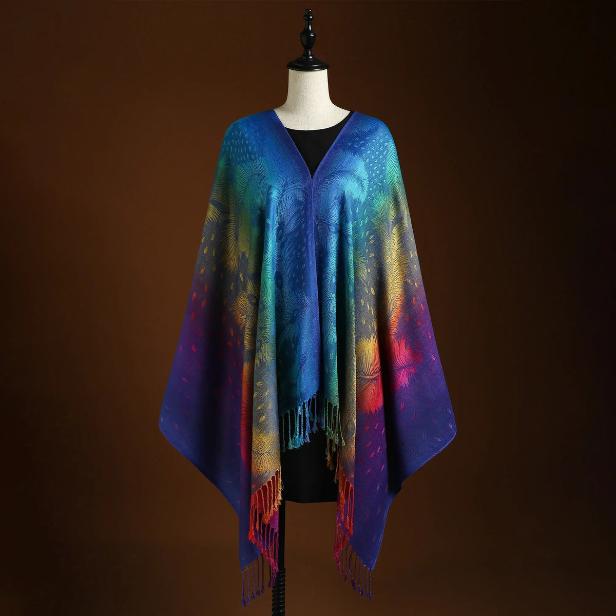 Sharon | Women's Peacock Feather Wrap Scarf