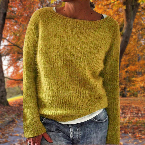 Peggy | Women's Textured Boat Neck Jumper Long Sleeve
