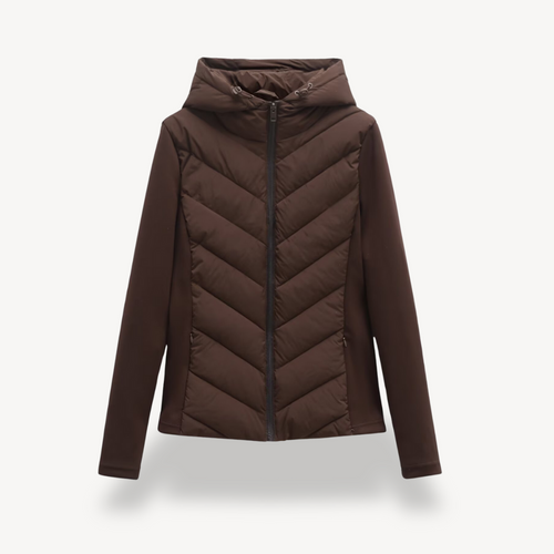 Nora | Women's Chevron Quilted Jacket with Hood