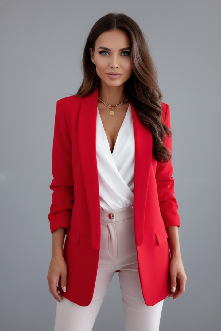 Women's Tailored Wrap Collar Blazer
