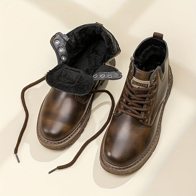 Everett | Men's Fleece-Lined Lace-Up High-Top Boots