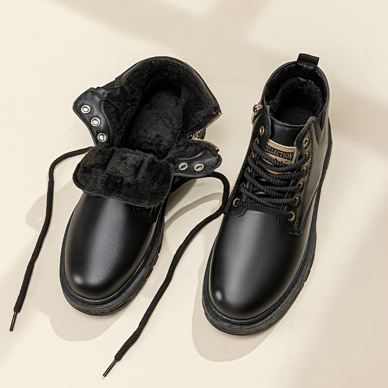 Everett | Men's Fleece-Lined Lace-Up High-Top Boots