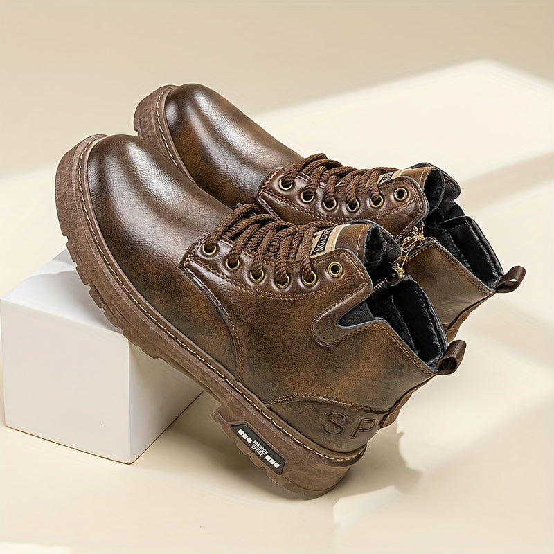 Everett | Men's Fleece-Lined Lace-Up High-Top Boots