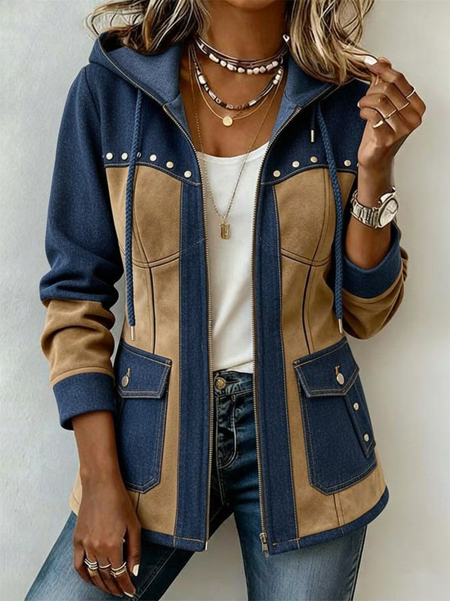 Women's Patchwork Hooded Jacket