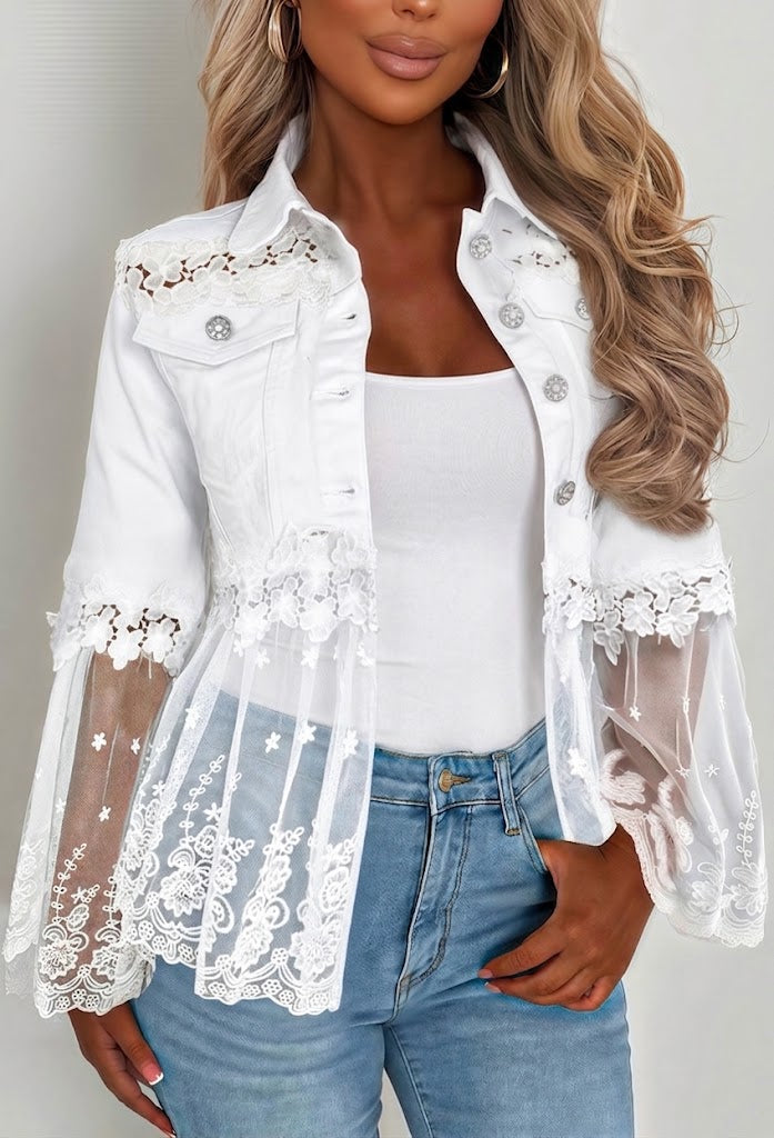 Women's Lace-Panel Jacket