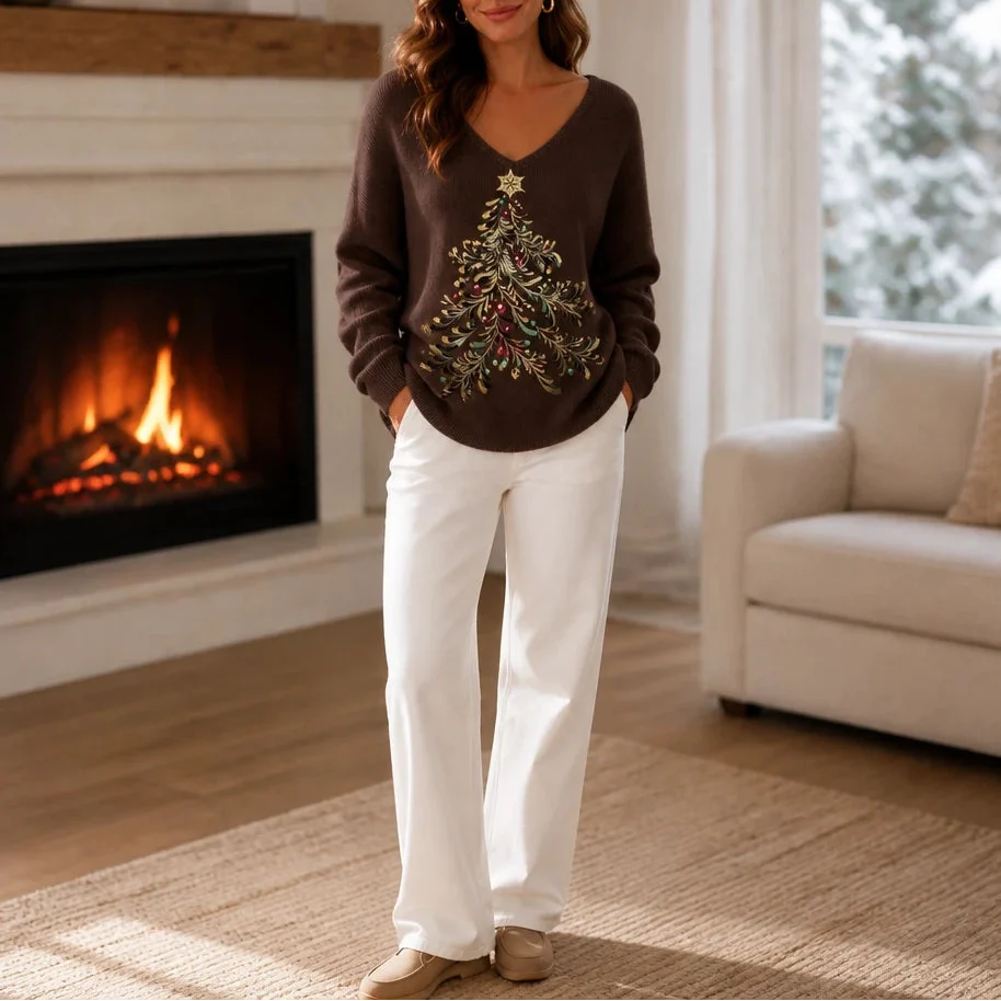 Tamsin | Christmas Tree Graphic Knit Sweater